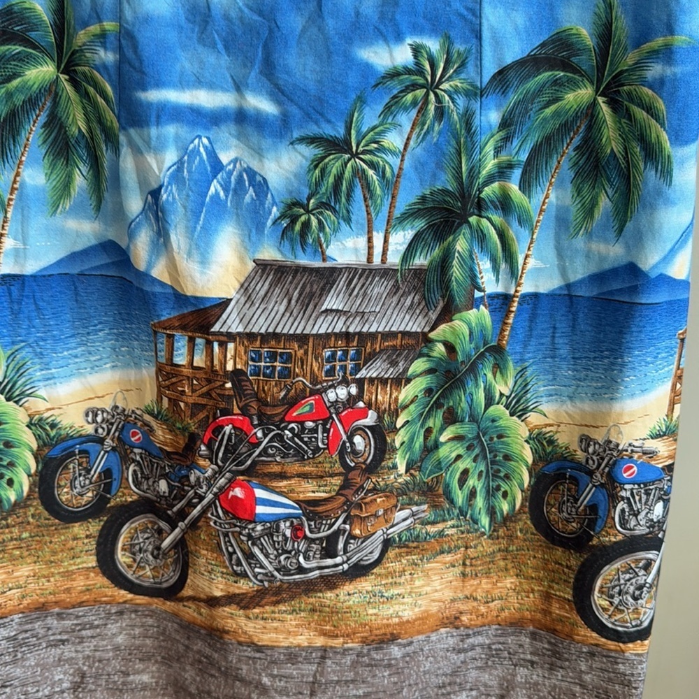 Ky’s made in Hawaii cotton tank sundress beach and motorcycle print size M - Picture 4 of 8